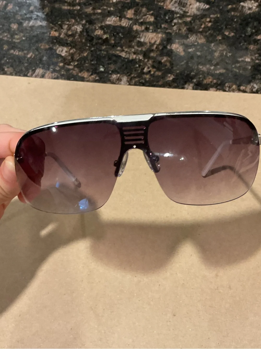 Y2K white and silver frame sunglasses